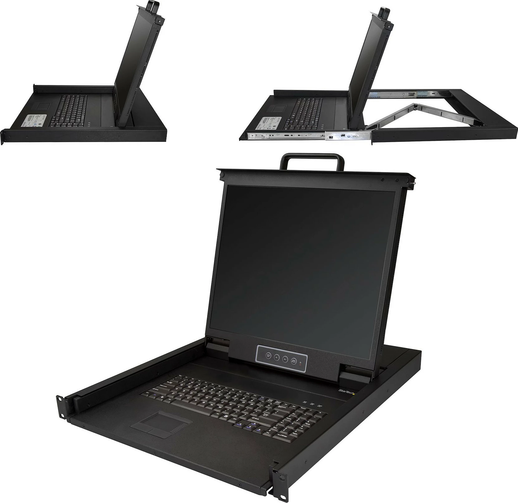 Konzolë KVM rackmount StarTech RKCONS1901, 19" LCD, 1U, VGA single port, USB, zezë