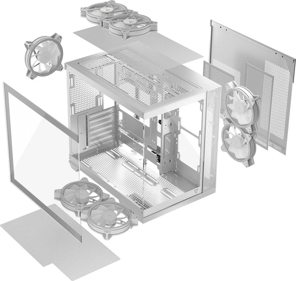 Kasë MODECOM Volcano Panorama APEX ARGB 7F MIDI, e bardhë