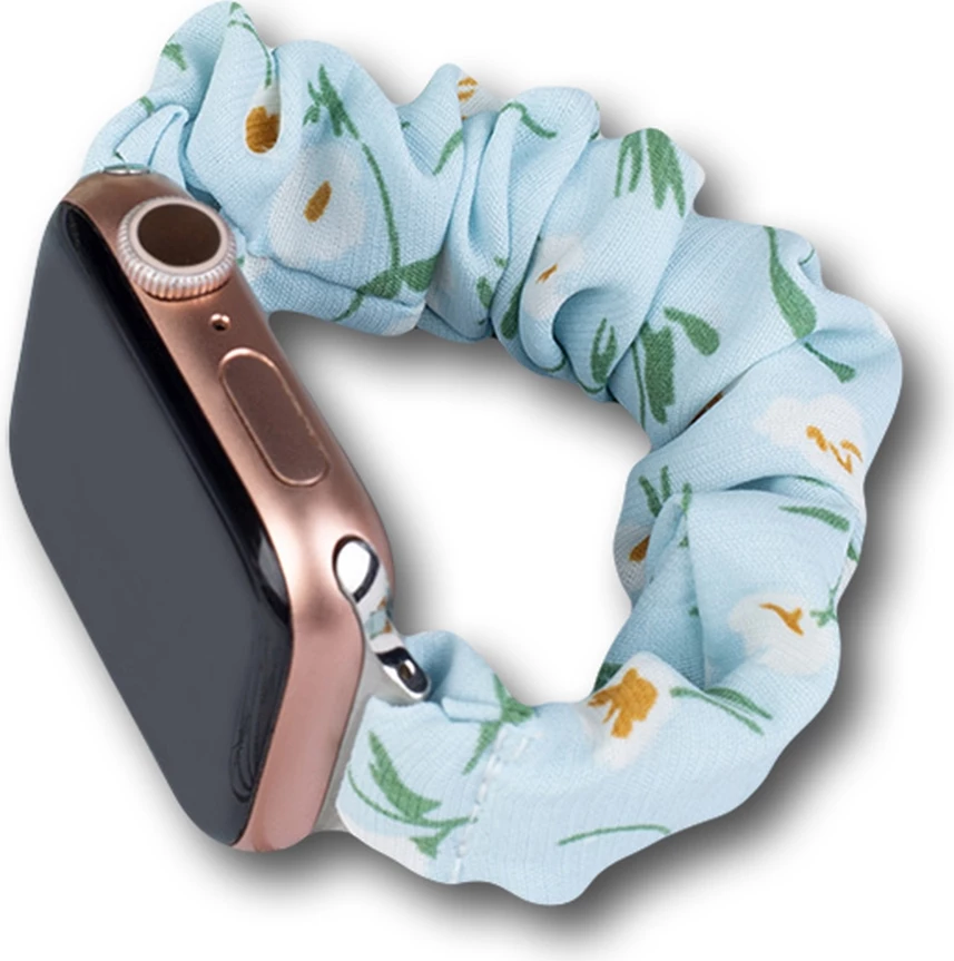 Rrip tekstili për Apple Watch Hurtel, elastik, me lule, Blu