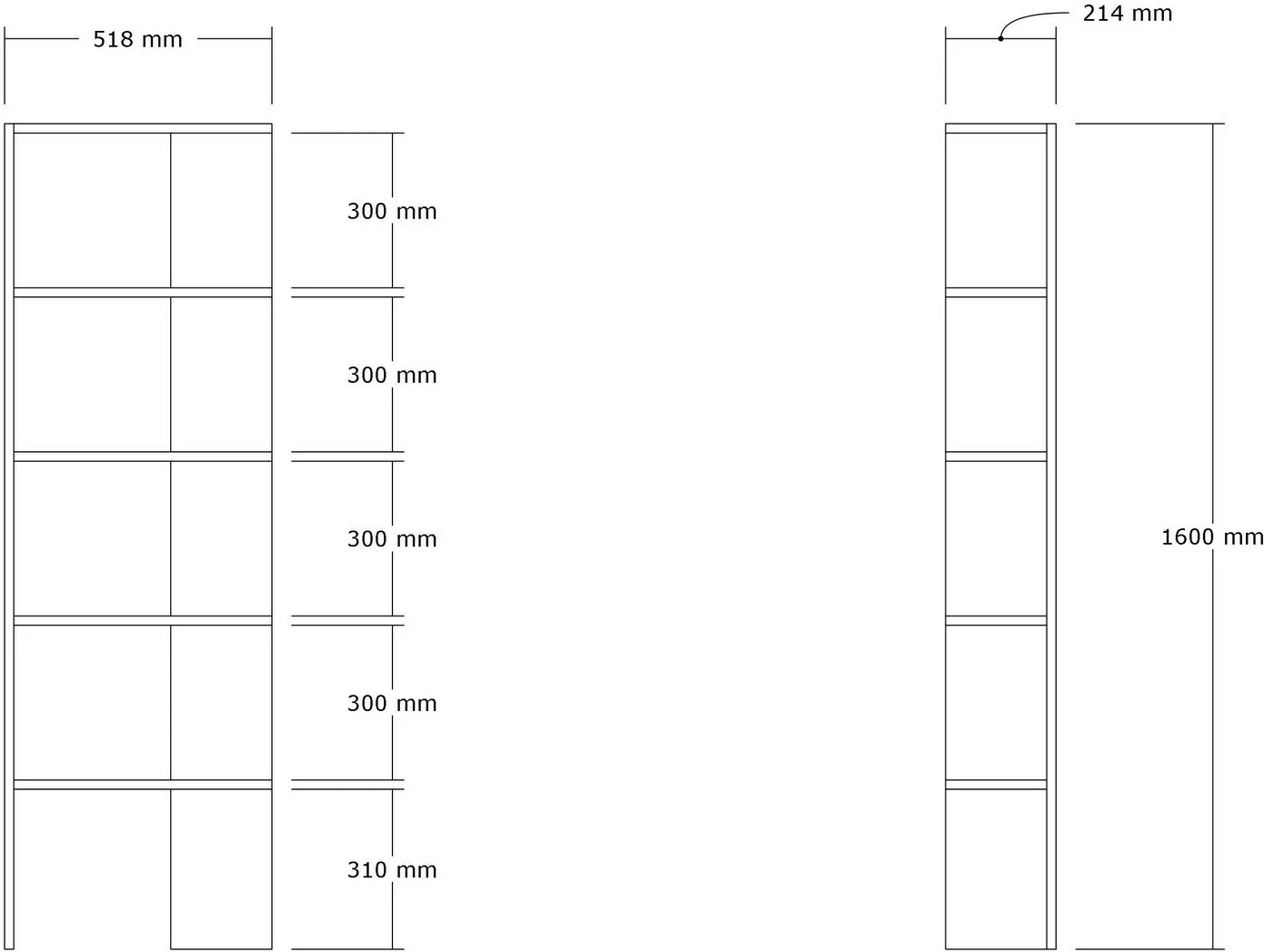 Raft librash Hanah Home, Eze, ngjyrë lisi