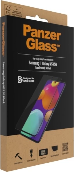 Xham i temperuar PanzerGlass për Samsung Galaxy M53, kornizë e zezë