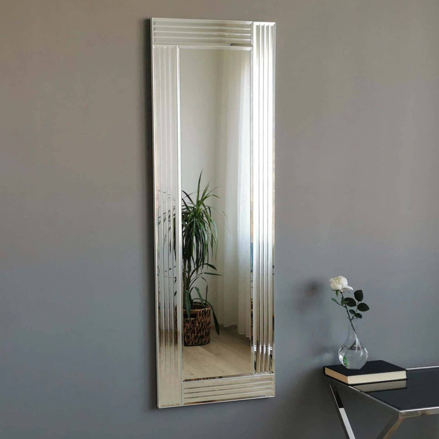 Pasqyrë Hanah Home, A303D, ngjyrë argjendi, 40x120cm