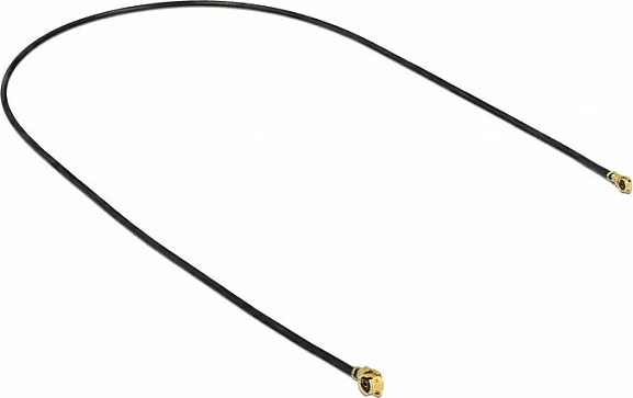 Kabllo antene RF DeLOCK 89649, 0.3 m, MHF (I-PEX) në MHF IV/HSC MXHP32, 50 Ω, e zezë/ari