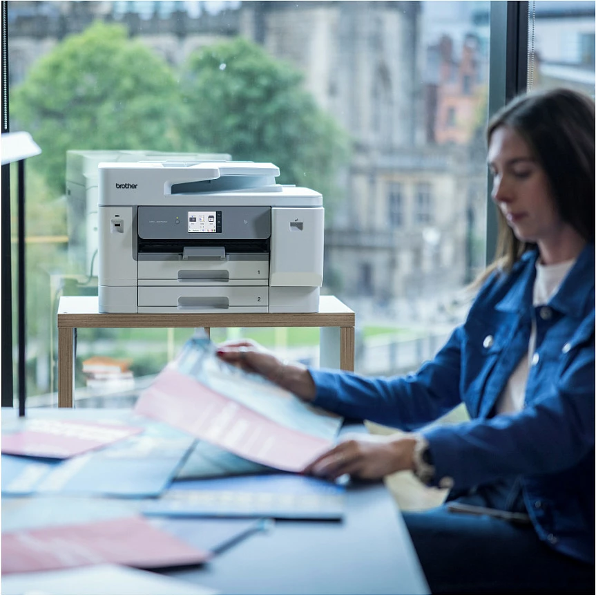 Printer multifunksional Brother MFC-J6975DW, inkjet me ngjyra A3, duplex, Wi‑Fi, Ethernet, 2x250 fletë, ADF 50 fletë, bardhë/gri