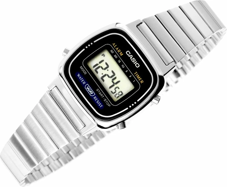 Orë dore digjitale për femra CASIO, argjendtë
