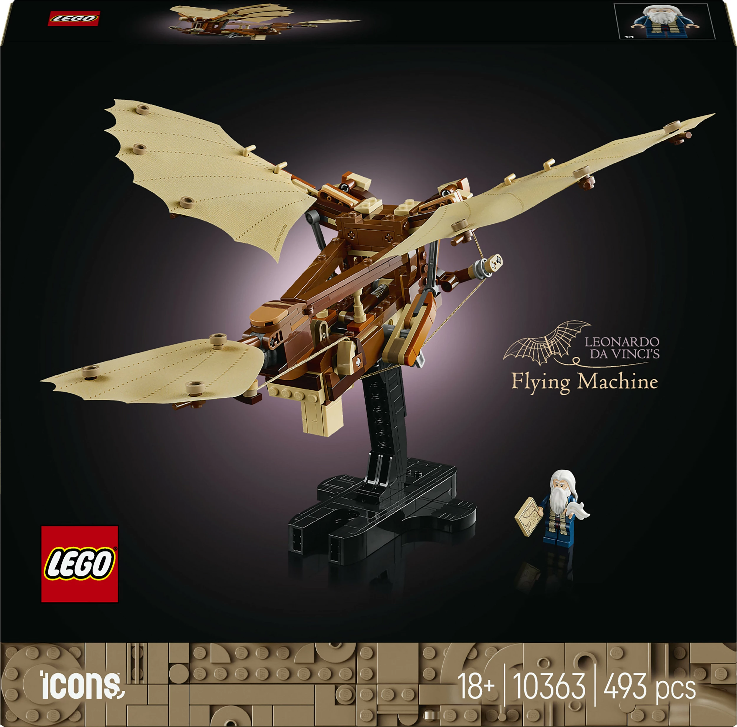 Set ndërtimi LEGO Leonardo da Vinci's Flying Machine, 493 pjesë, shumëngjyrësh