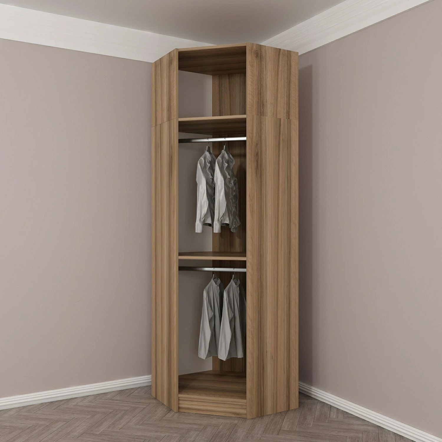 Dollap këndi, ngjyrë lisi, Skye Decor, 2301