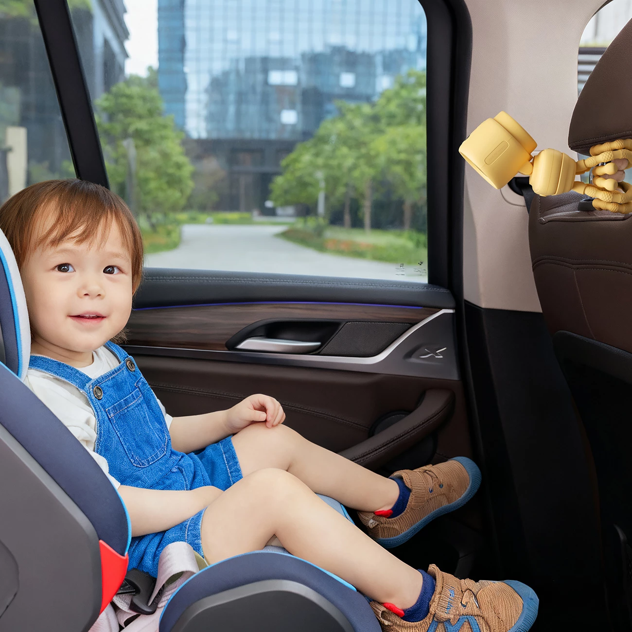 Ventilator mini për karrocë Jisulife Stroller Fan 4 5000mAh, USB-C, tripod fleksibël, dritë nate, i verdhë