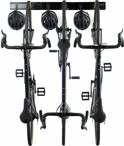 Set mbajtëse muri për biçikleta VONHAUS 3500257, për 3 biçikleta + 3 helmeta, e zezë, 9-copë