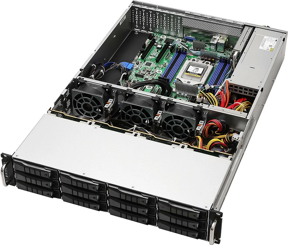 Server barebone ASRock 2U12LS2-SIENA, Socket SP6, 12x3.5" hot-swap, 800W, e zezë/argjendtë