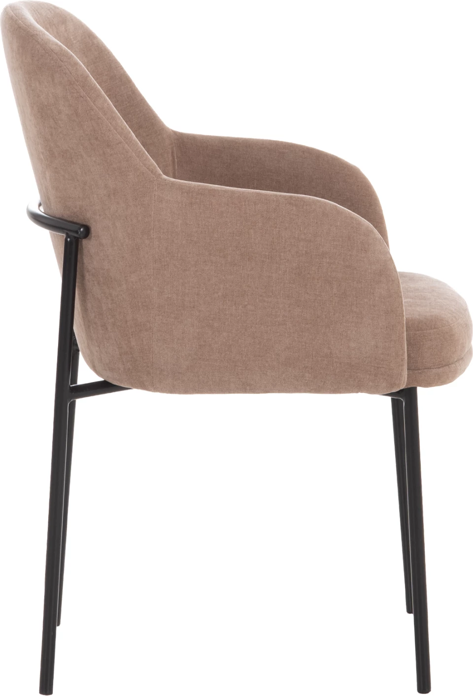 Set 2 karriga ngrënieje MANIDO, material taupe, këmbë metalike të zeza, 55x62x88cm