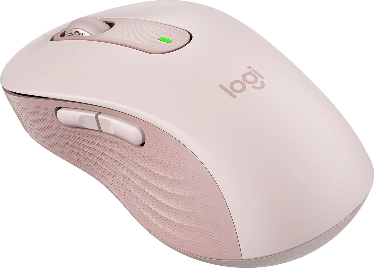 Maus Logitech Signature M650 L, Wireless, Djathtas, Optik, RF Wireless + Bluetooth, 4000 DPI, Rozë