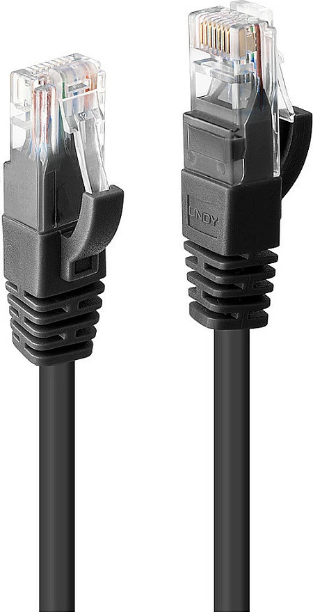 Kabllo rrjeti LINDY Cat6 U/UTP, 2 m, RJ-45, Gigabit, e zezë