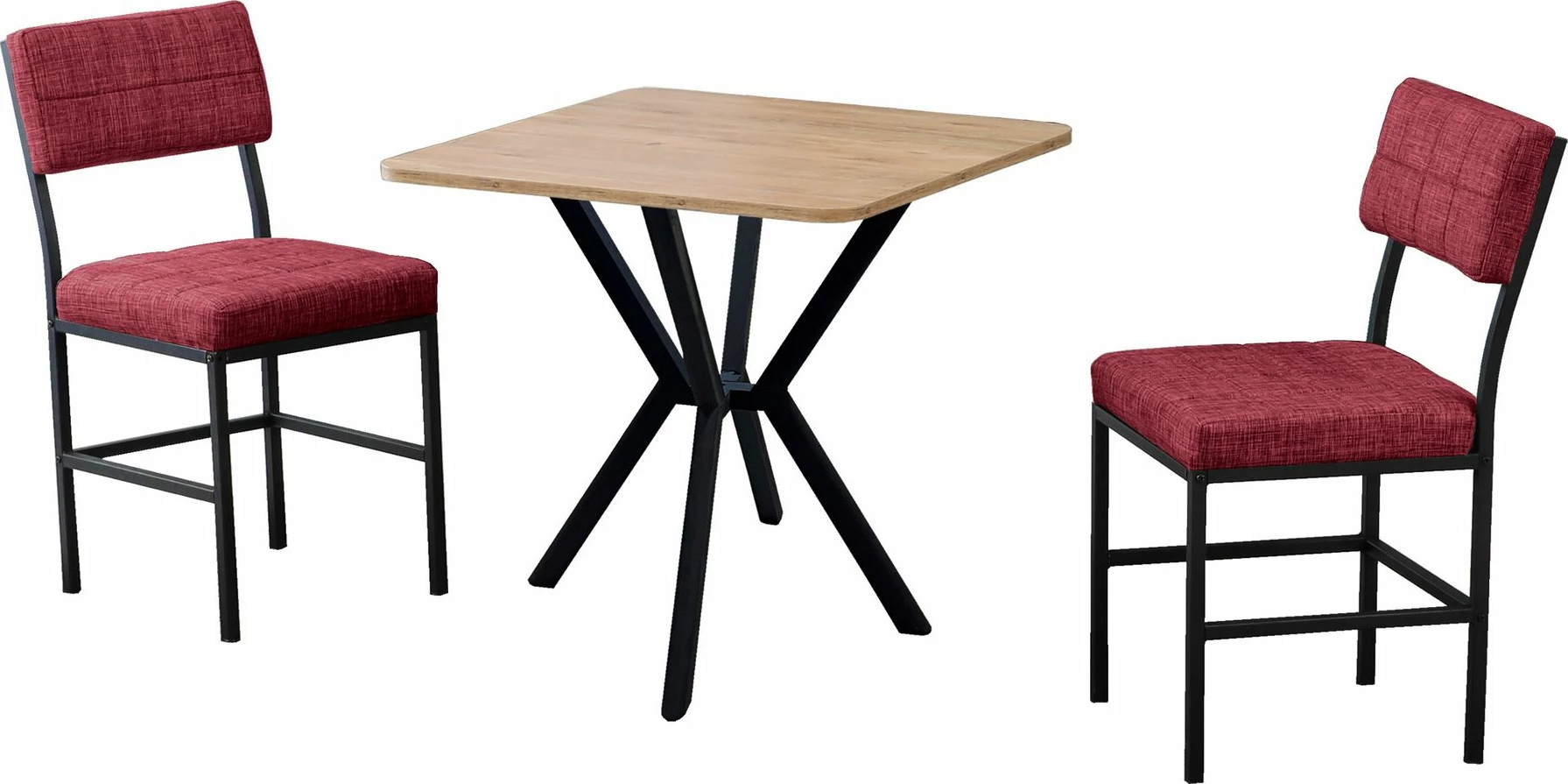 Tavolinë me karrige, zgjatshme, 3 copë, Skye Decor, Dubai, burgundy, walnut