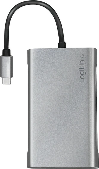 Docking station LogiLink USB-C, 8 porta, USB 3.2 Gen1, PD, argjendtë
