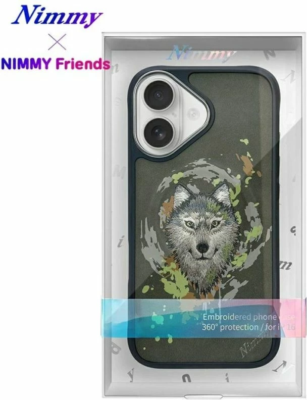 Kapak MagSafe Nimmy Wilk për iPhone 16, gri e errët