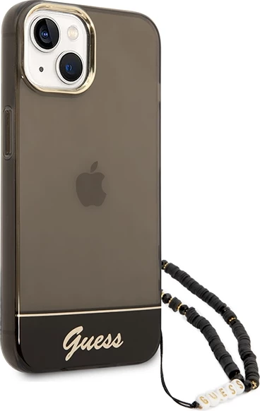 Mbështjellës Guess GUHCP14MHGCOHK për iPhone 14 Plus 6.7", me rrip, i zi