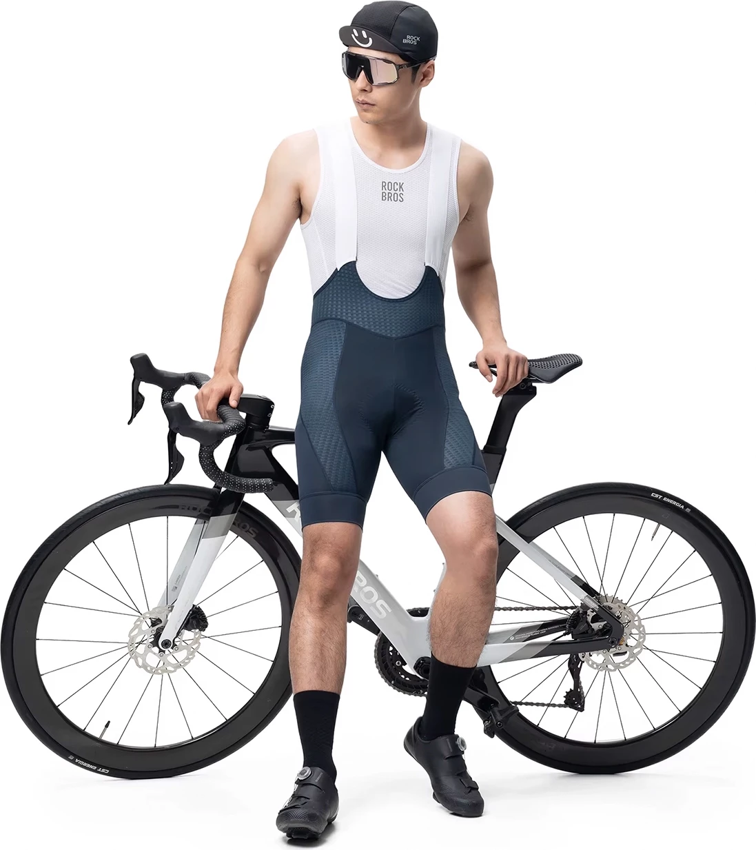 Pantallona bib për çiklizëm Rockbros YDDK009 me pade, madhësia M, blu e errët