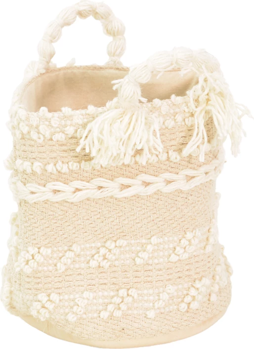 Shportë dekorative Fombra, pambuk dhe lesh, ecru, 25x25x25cm