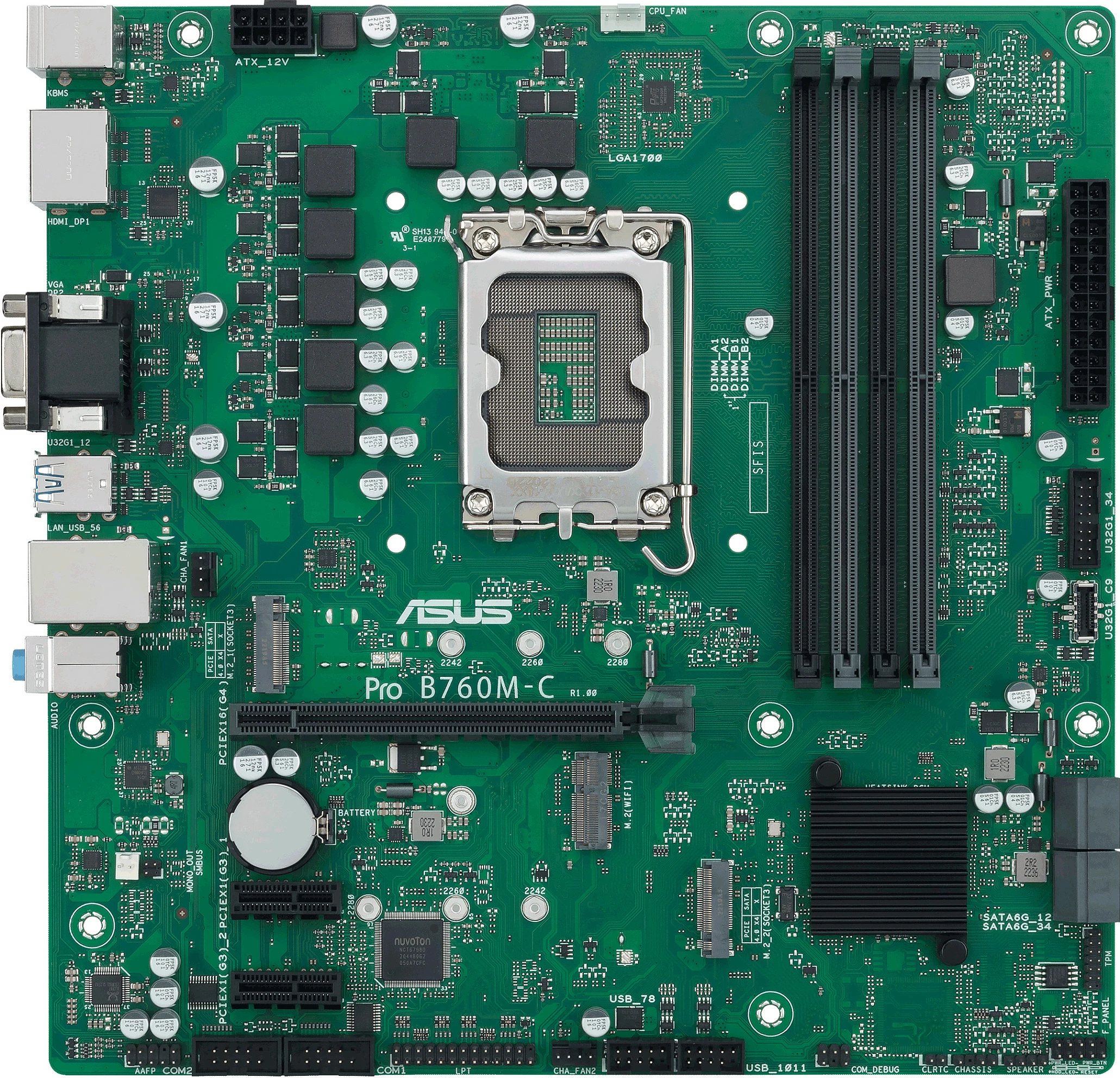 Pllakë amë ASUS PRO B760M-C-CSM, Intel, LGA 1700, DDR5-SDRAM, 128 GB