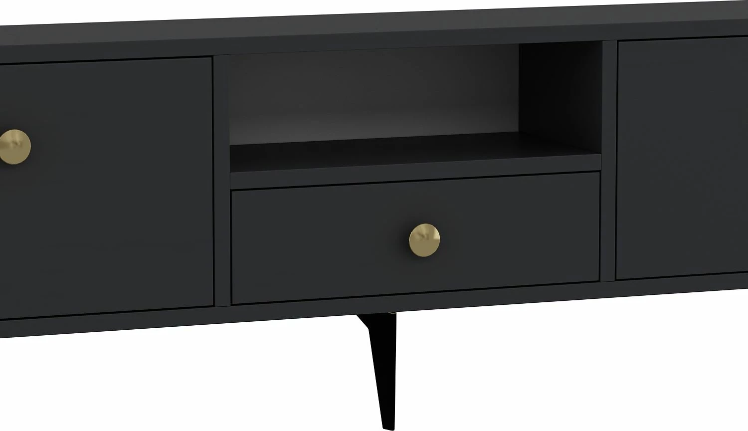 Komodë për TV, Skye Decor, 1300-DROP-1, antracit, ari