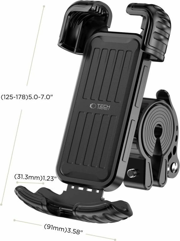 Mbajtëse celulari për timon Tech-Protect V7, për 5.7–6.8", e zezë, 1 copë