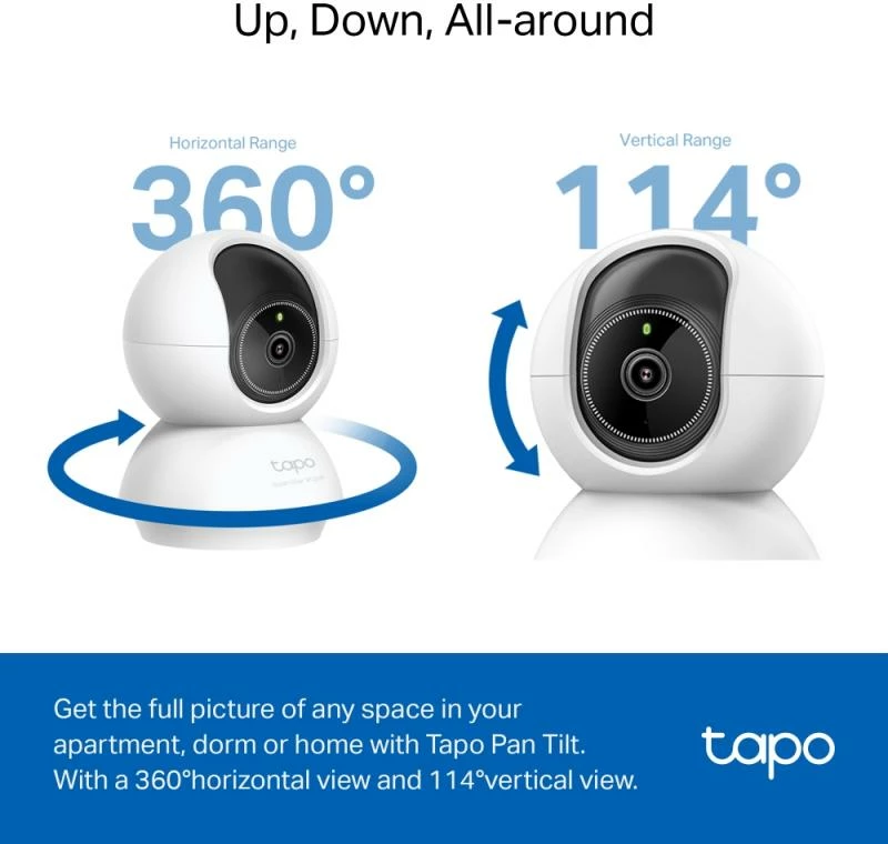 Kamerë IP me Wi‑Fi, TP-Link Tapo C230, 3K 5MP, pan/tilt, zbulim AI, audio dyanshme, microSD deri 512GB, e bardhë