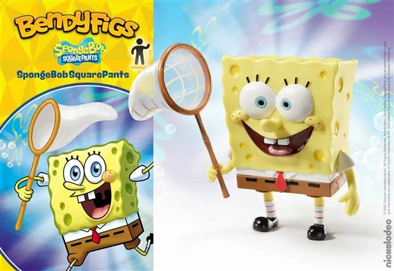 Figurinë e përkulshme NOBLE COLLECTION Bendyfigs Nickelodeon SpongeBob SquarePants 13 cm, me rrjetë