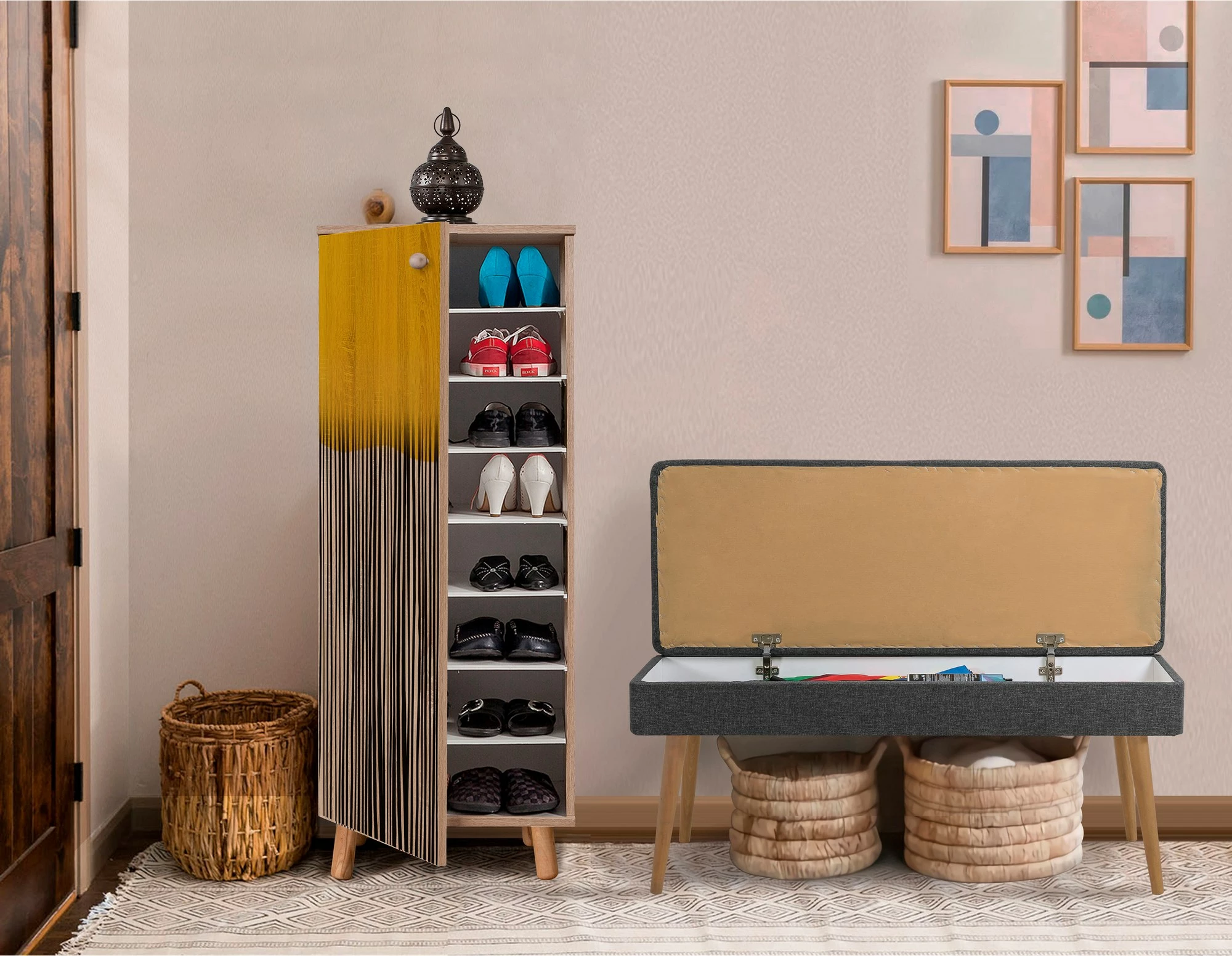 Set mobiljesh për korridor Skye Decor, ngjyrë Sonomo dhe Antracit, 931-1053