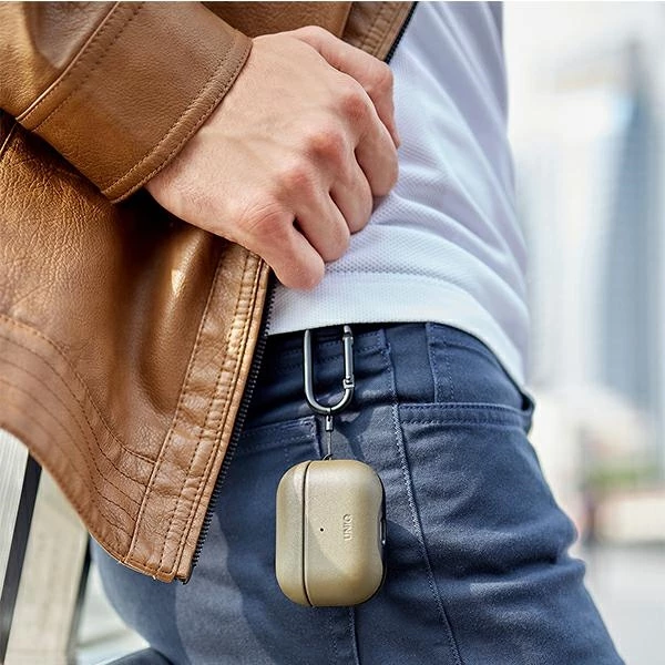 Mbështjellës UNIQ Terra për AirPods Pro, lëkurë natyrale, Kuq