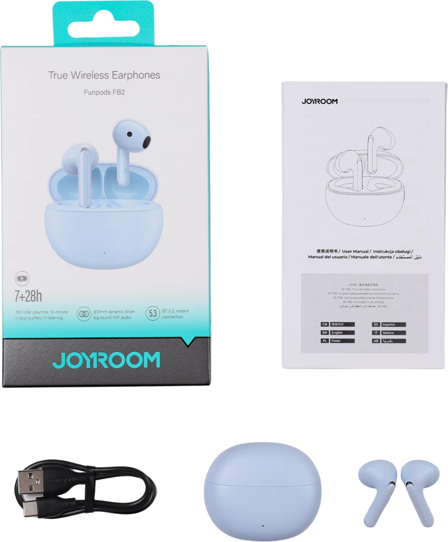 Kufje wireless Joyroom Funpods JR-FB2, Bluetooth 5.3, kaltër