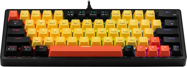Tastierë mekanike Tracer Gamezone EVO2 HOT SWAP 63, mini, RGB, e verdhë/portokalli/zezë