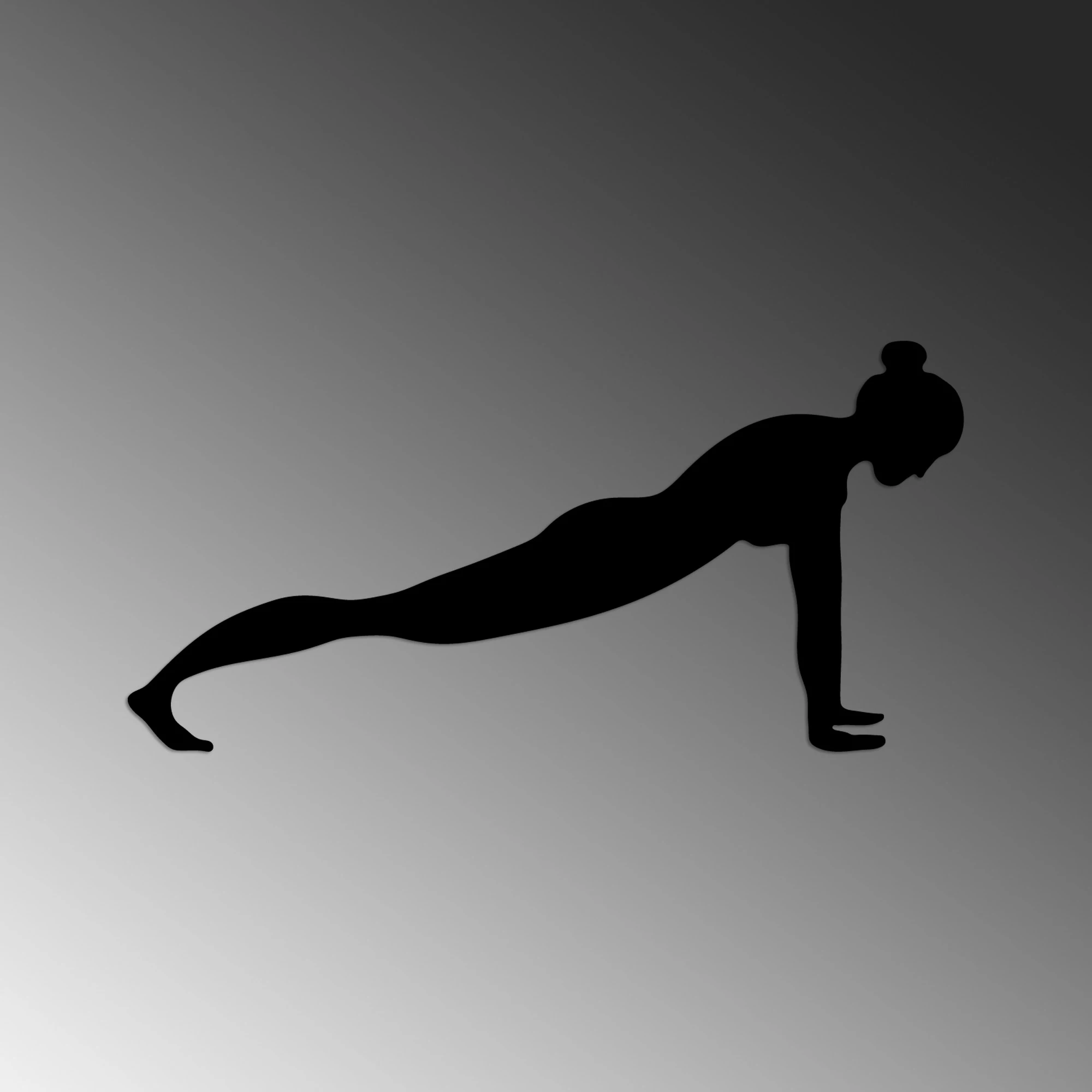 Aksesor dekorativ metalik për mur, Yoga 7, ngjyrë e zezë, 60x30cm