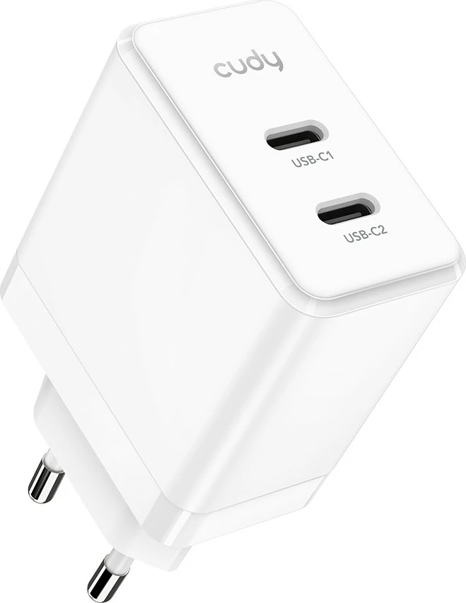 Karikues Cudy 40W, 2 porta USB-C, i bardhë