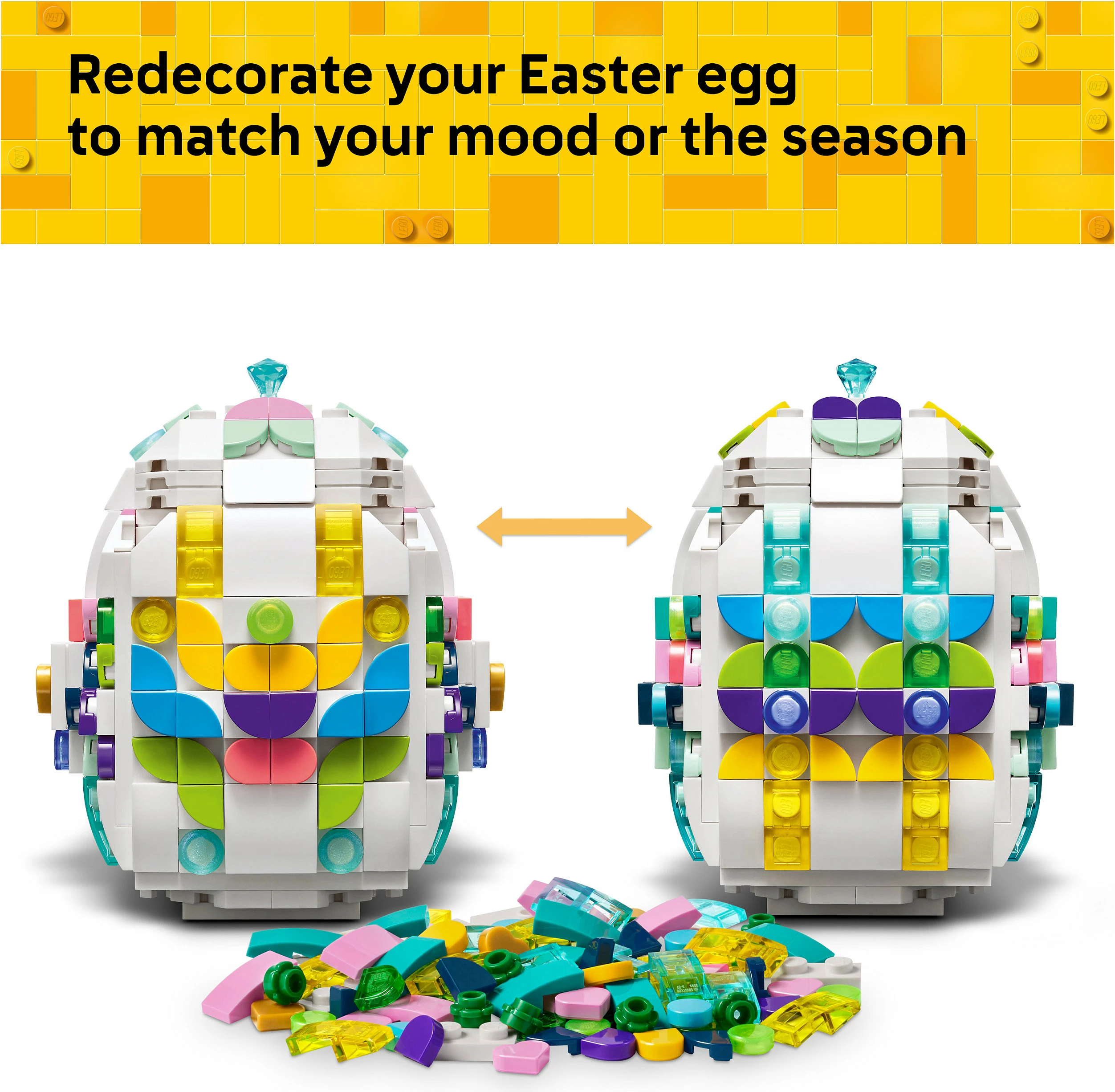Set ndërtimi LEGO Iconic 40816 Decorative Easter Egg, 386 copë, 9+ vjeç, shumëngjyrësh