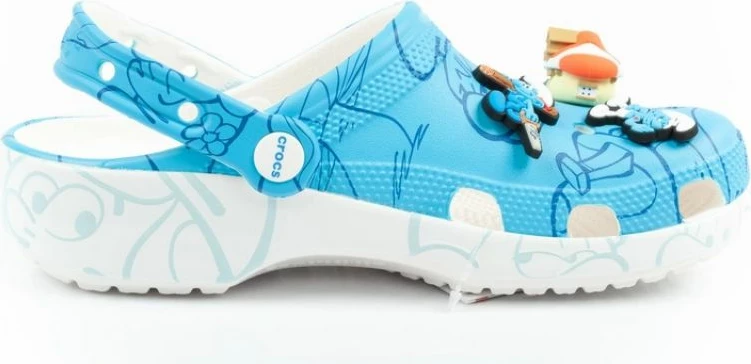 Sandale Crocs për femra dhe fëmijë, të bardha/kaltër