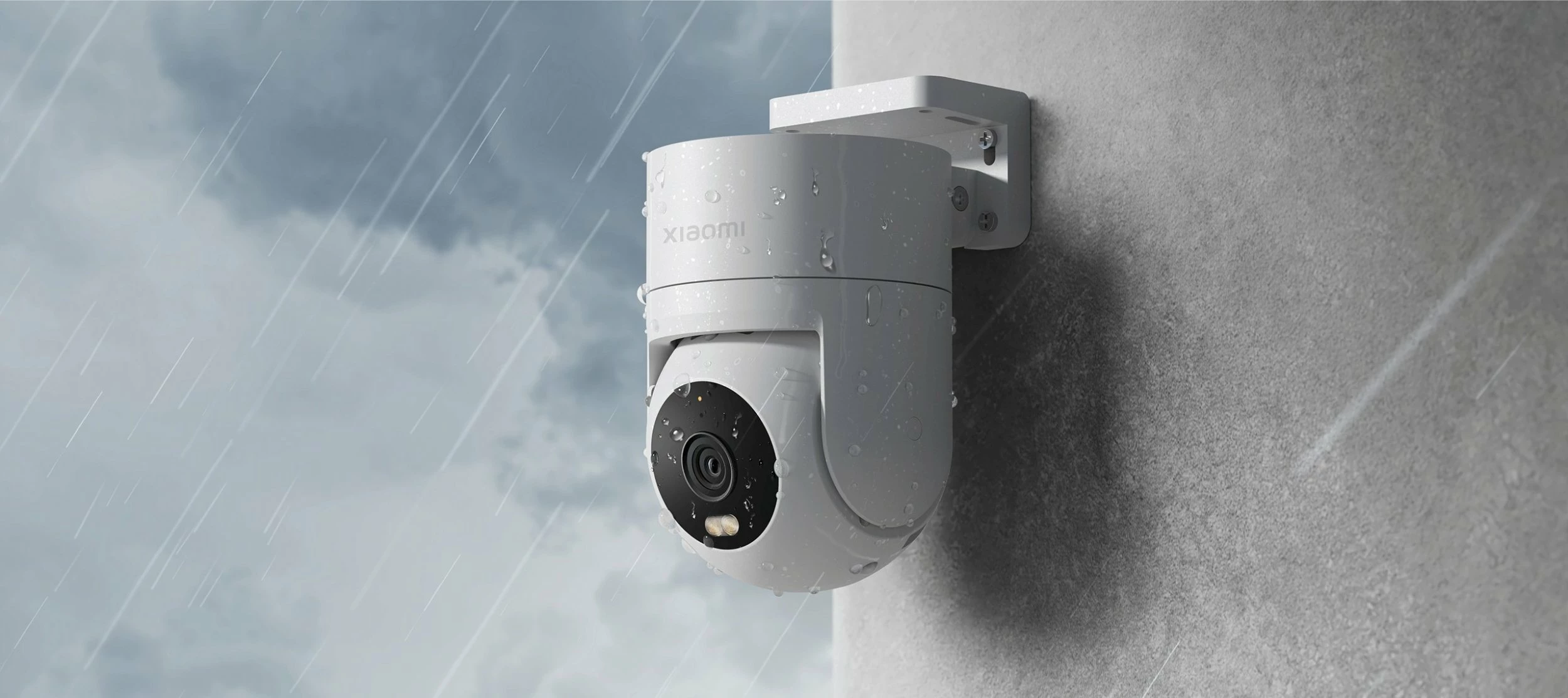 Kamerë IP e jashtme rrotulluese Xiaomi CW300 2.5K 2560x1440, Wi-Fi 2.4GHz + LAN, IP66, microSD deri 256GB, bardhë/zi, set me montim