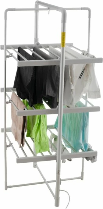 Stendë elektrike tharëse rrobash ADLER AD7829 300W, e palosshme, IP22, argjend/bardhë