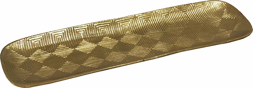 Tabaka dekorative RHOMBUS, alumin, ngjyrë ari antike, 60x19x3cm