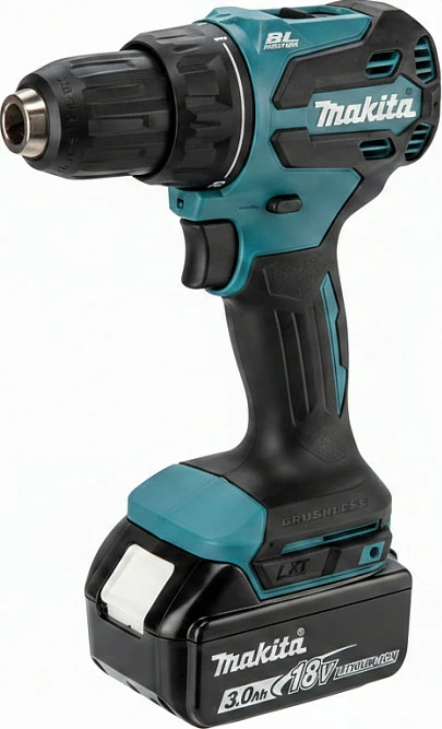 Trapan me bateri Makita DDF490RFJ, 18V LXT, Brushless, 3.0Ah, blu/zezë