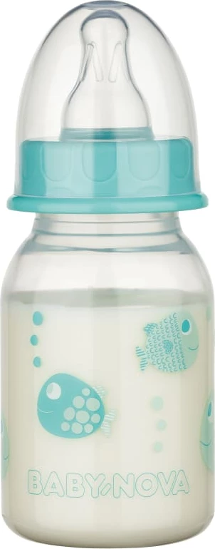 Shishe PP e drejtë me qafë standarde Baby Nova, 120 ml