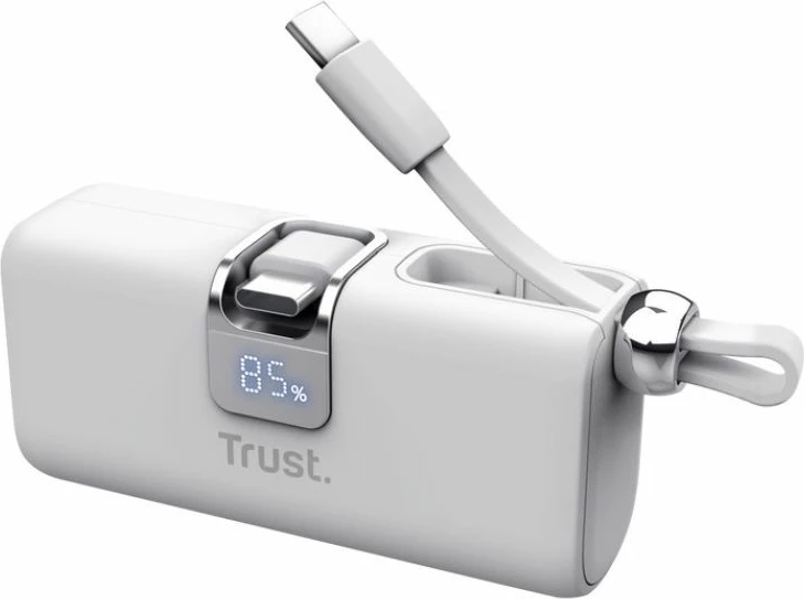 Power bank Trust Pacto 5000 mAh, i bardhë
