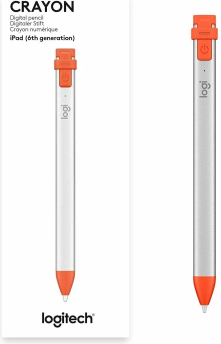 Stilolaps digjital Logitech Crayon 914-000034 për iPad (2019+), argjend/portokalli
