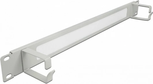 Panel menaxhimi kabllosh DeLOCK 19", 1U, me furçë najloni dhe 2 grepa, gri