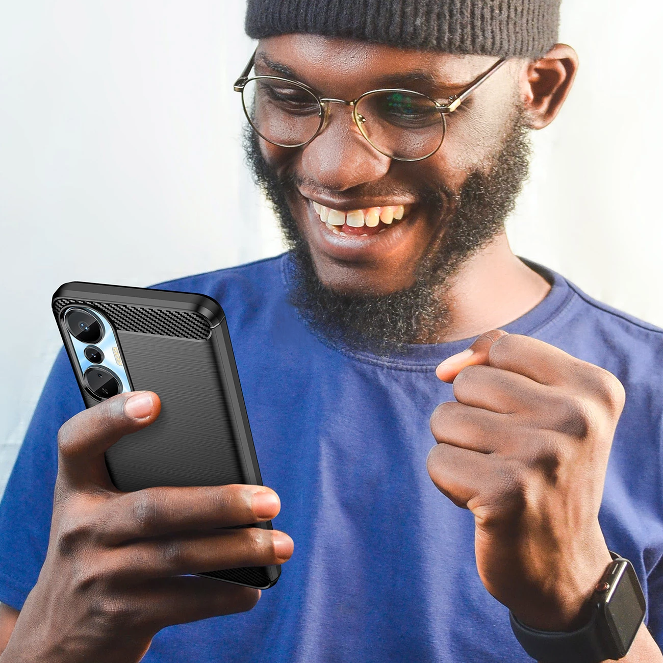 Mbështjellës Hurtel Carbon Case për Infinix Hot 20S, TPU, i zi