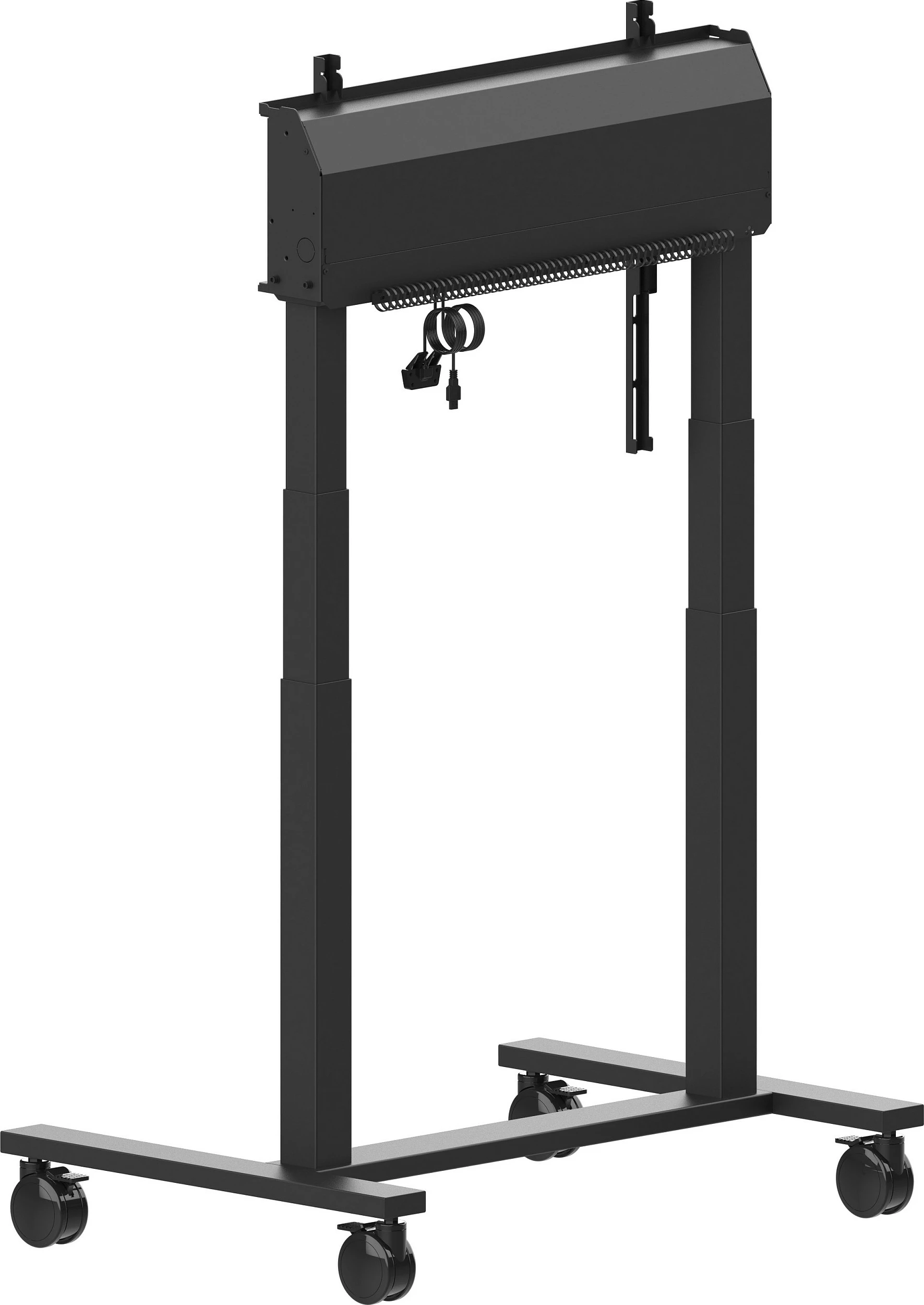 Stativ dyshemeje me rrota iiyama Rollwagen, VESA 800x600, rregullim elektrik lartësie 850-1800mm, 55"-105", 120kg, i zi