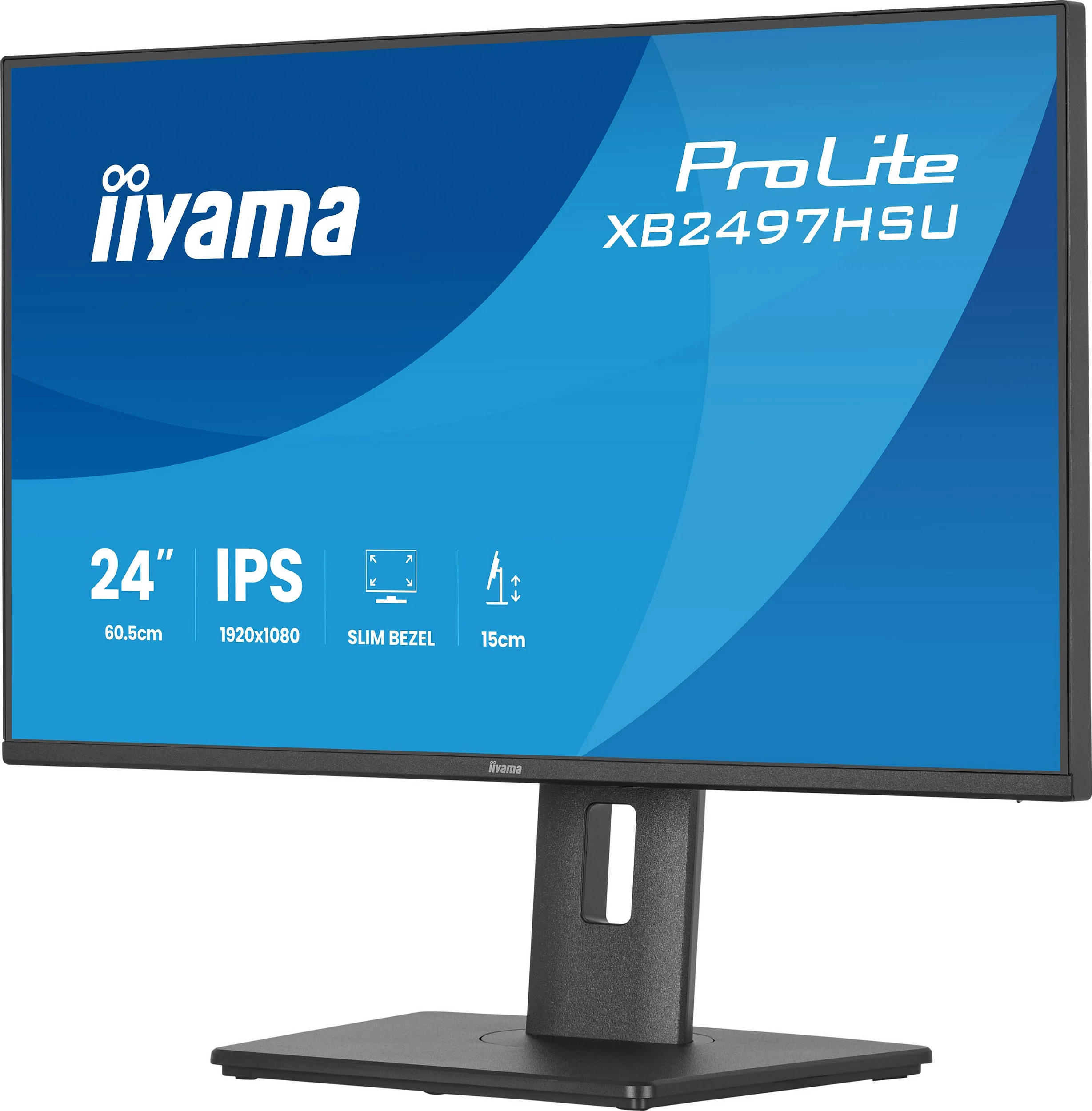 Monitor iiyama ProLite XB2497HSU-B1, 23.8", IPS, FHD 120Hz, HDMI/DisplayPort, zi