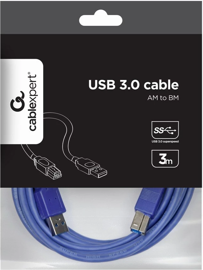 Kabllo USB Gembird CCP-USB3-AMBM-10, 3m, Blu