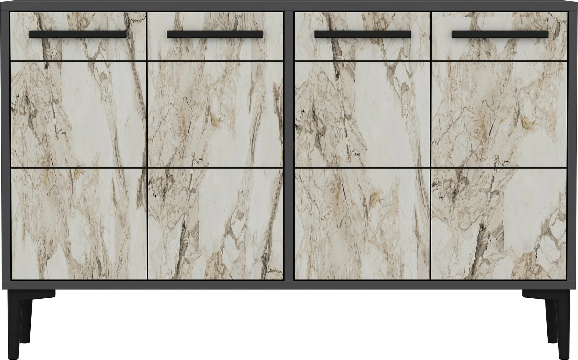 Konsol Skye Decor, stria, anthracite, mermer
