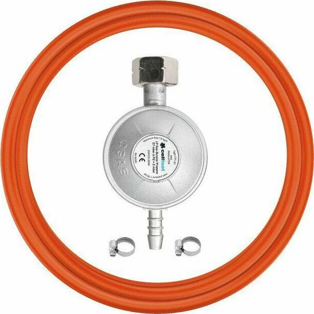 Set reduktori gazi me gyp Cellfast C52-505, 1.5 m, 37 mbar, LPG propan/butan, e kuqe